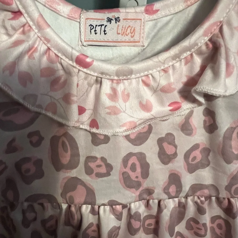 Pete and Lucy Pink Leopard Ruffle Tank Top and Floral Capris NWT 6-12 months